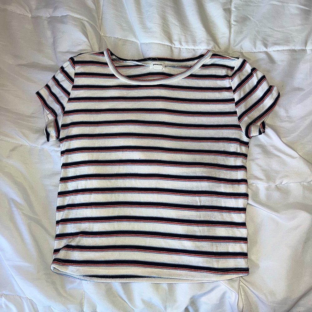 Garage Striped Cropped Tee